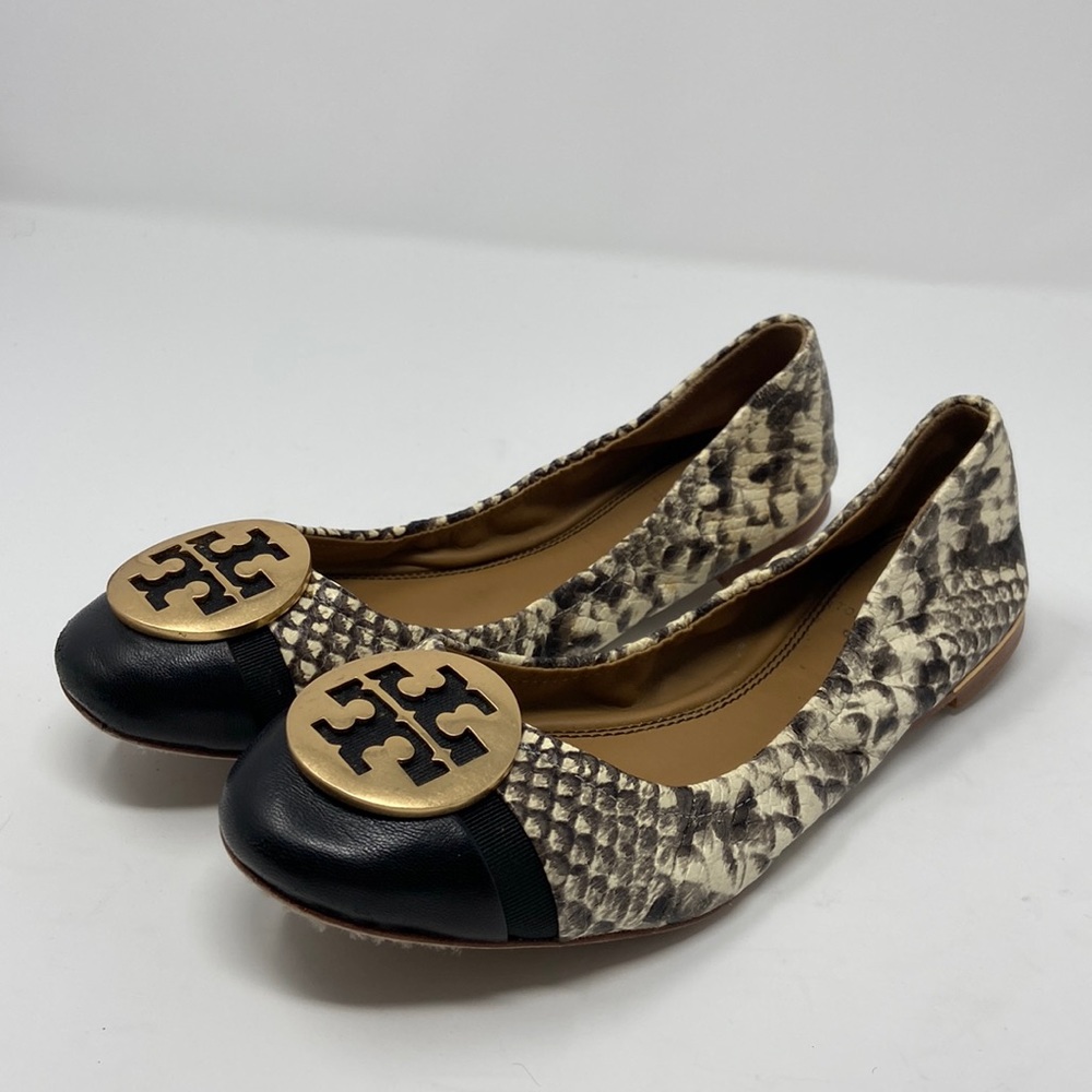 Tory Burch Snake Minnie Ballet Flats - 5.5